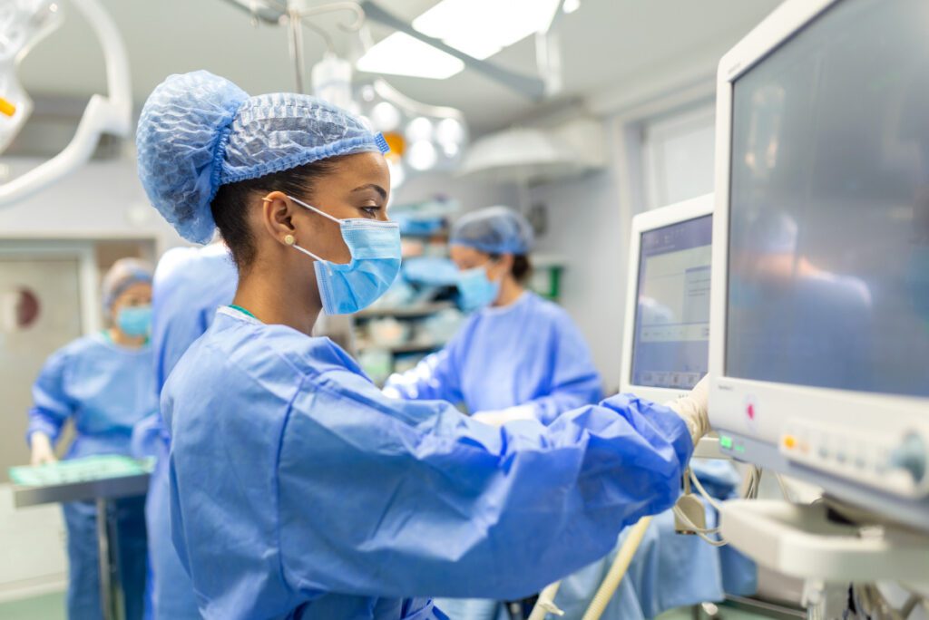 Doctor preforming robotic surgery